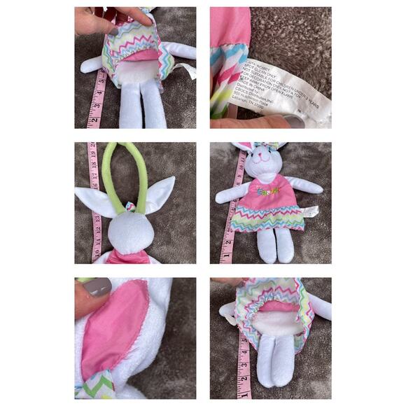 Easter Bunny Rabbit Plush Purse Toddler Stuffed Toy w/ Fabric Handle Zipper - Picture 12 of 12